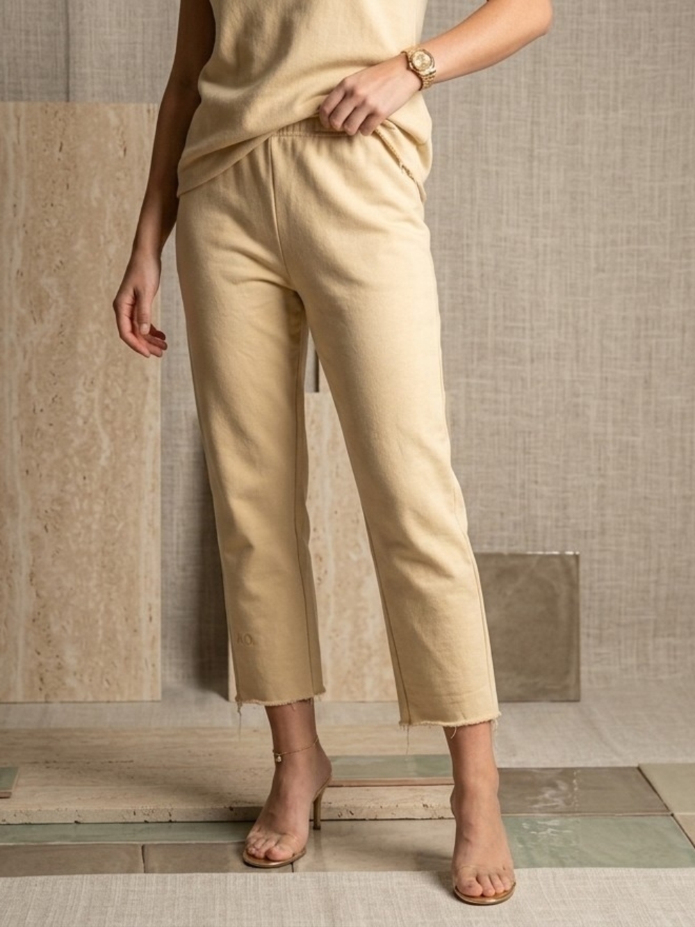 Secret Treasures Soft Yellow Cropped Lounge Pants